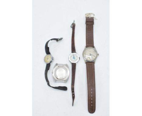 A group of wristwatches to include a Smiths Deluxe, a military wristwatch case marked with Broad Arrow and numbers, an Oris l