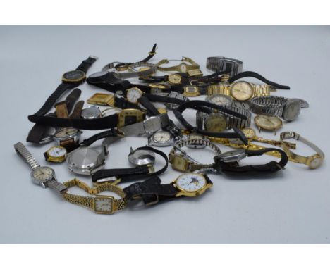 A collection of spares and repairs wristwatches to include makes such as Tissot, Rotary and other fashion watches (sold as sp