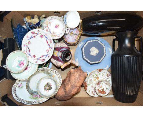 A collection of items to include Wedgwood Jasperware, Toby jug, Diana figure, cups and saucers together with others (Qty - co