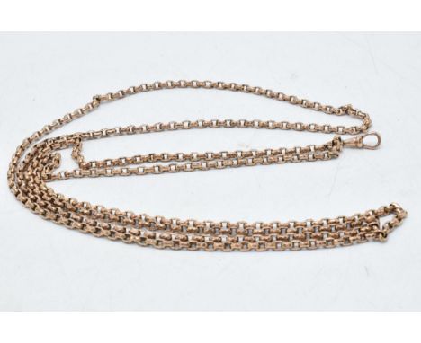 Victorian pinchbeck longuard chain, with clip, circa 4 foot 4 inches long.  