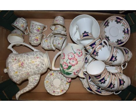 A collection of tea ware to include James Kent Pearl Delight to include coffee pot, cups and saucers etc together with W S J 