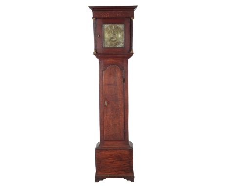 AN OAK LONGCASE CLOCK BY WILL SNOW late 18th century, the 30 hour movement with brass dial, roman numerals and date aperture,