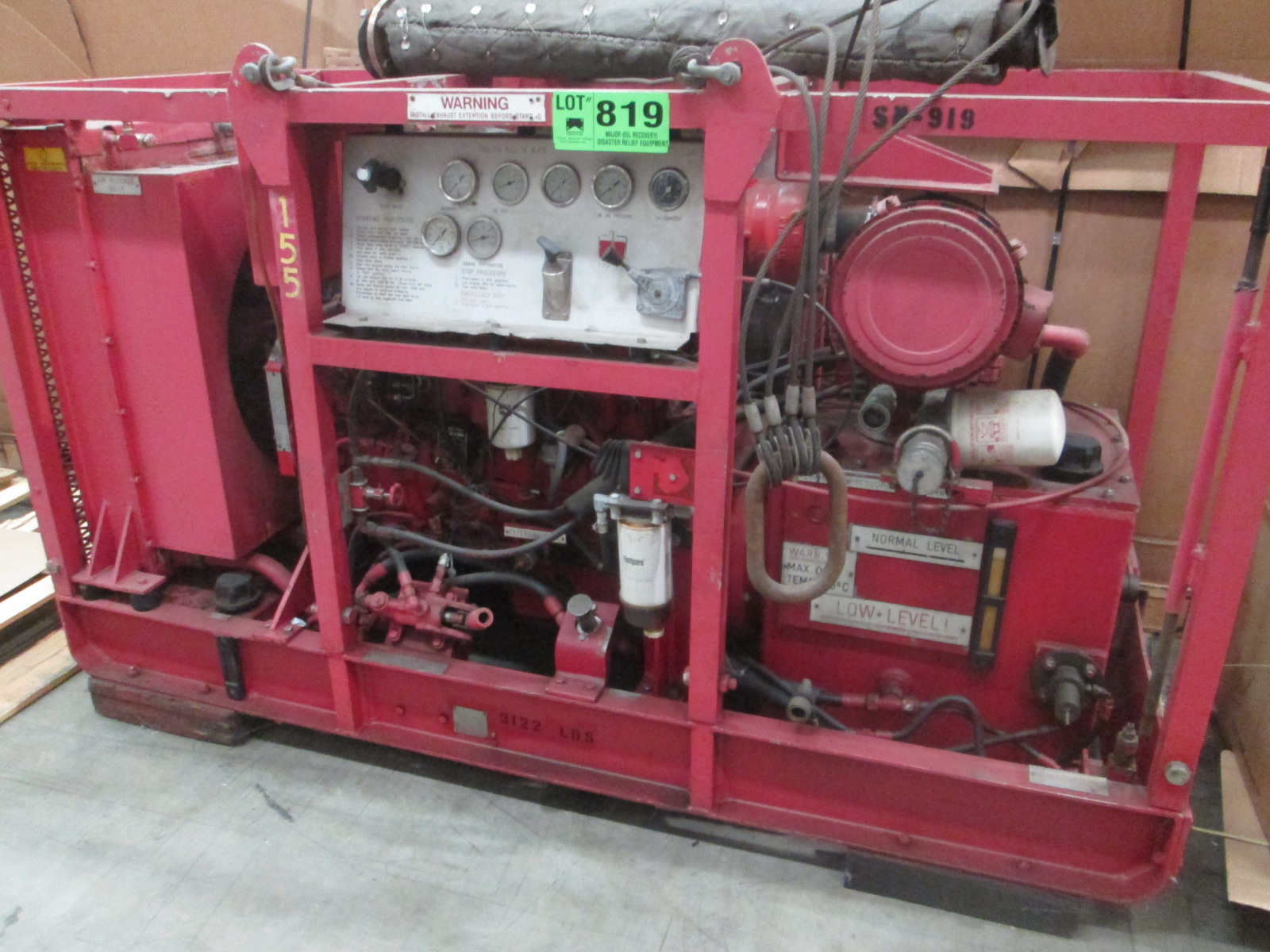 FRAMO BOOM WINCH HYDRAULIC POWER PACK WITH CUMMINS 152 HP DIESEL ENGINE ID 400048