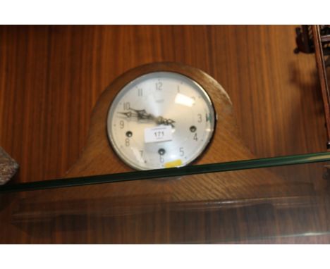 A SMITHS ENFIELD NAPOLEON HAT MANTEL CLOCK
