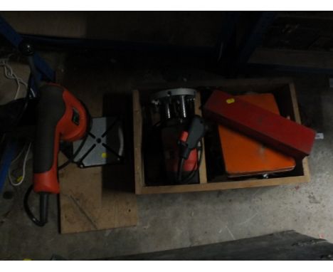 A PILLAR DRILL + OTHER ASSORTED TOOLS