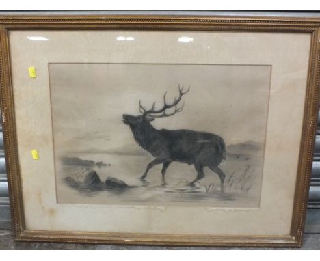 A FRAMED &amp; GLAZED STAGG ENGRAVING DATED 1884TOGETHER WITH ST ANDREWS GOLFING PRINT &amp; ST IVES PRINT (3)