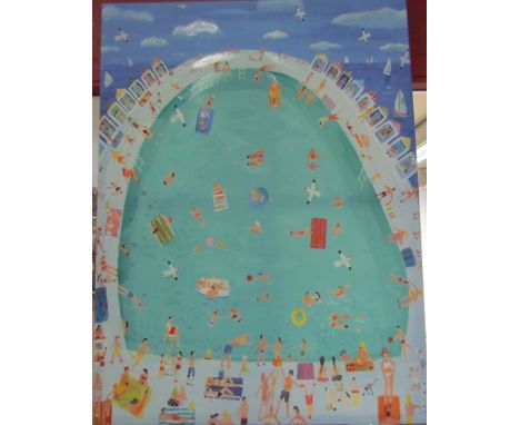 A print on canvas of a Lido, 79cm x 60cm      