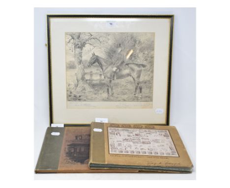 A George Algernon Fothergill (1868-1945) lithograph, of a hunter and huntsman, The Squire, signed in pencil and inscribed 'Th