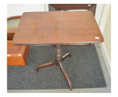 A mahogany occasional table, on tripod legs, 71 cm wide, a camphorwood box and two mirrors (4) 