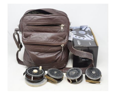A Greys GRXi+ reel, cased with three spare spools, five other reels, line and a caseReport by GHThe reels are as follows:An A
