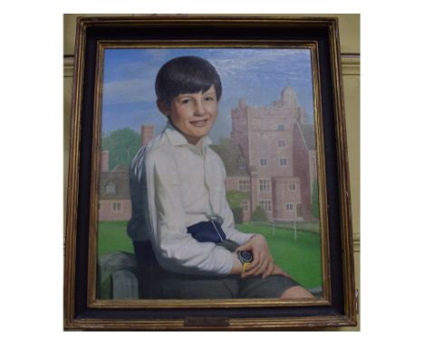 H L Mellor, a portrait of Michael Muschamp, Port Regis 1968-1973, oil on canvas, signed and dated 1973, 65 x 55 cm 