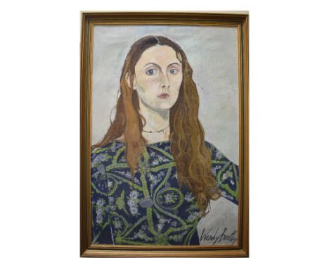 Wendy Bratby, self portrait, oil on canvas, signed, 91 x 60 cm 