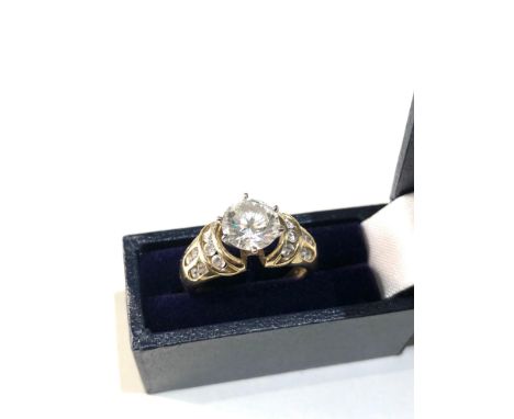 14ct gold cz set ring size n-o 4.9g 