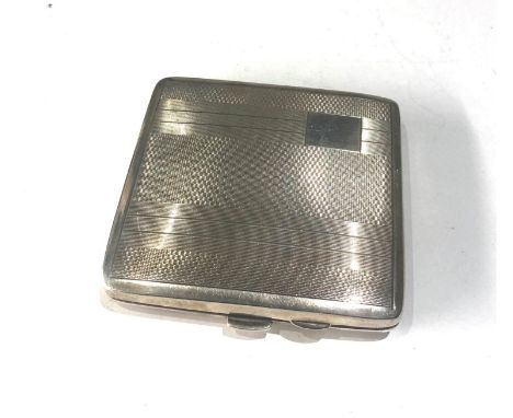 Antique silver engine turned cigarette case Birmingham silver hallmarks weight 97g 