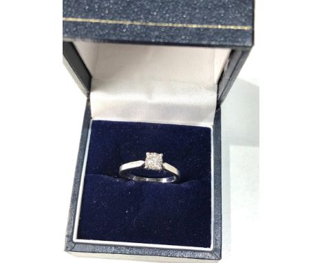 9ct white gold diamond ring 0.15ct size j 