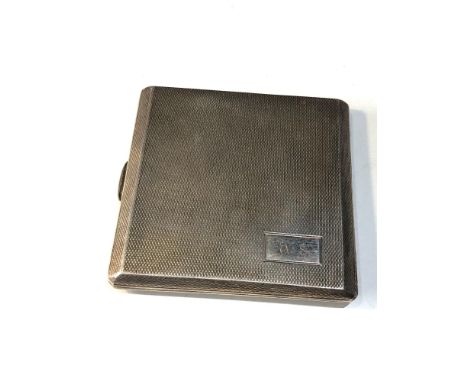 Engine turned silver cigarette case Sheffield silver hallmarks weight 106g 