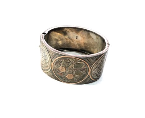 Victorian silver cuff bangle age related marks and wear 