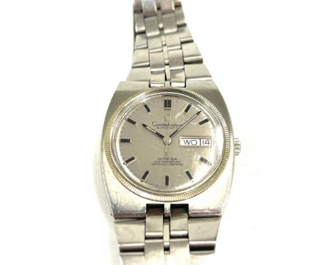 Vintage gents stainless steel Omega Constellation automatic Omega Chronometer wrist watch does tick but stops second hand doe