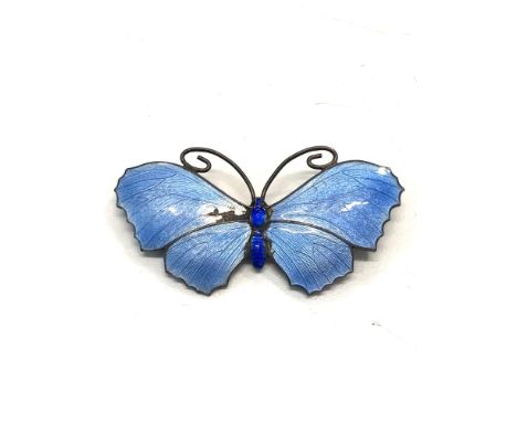 John Aitken and Sons large silver &amp; enamel butterfly brooch enamel wear 