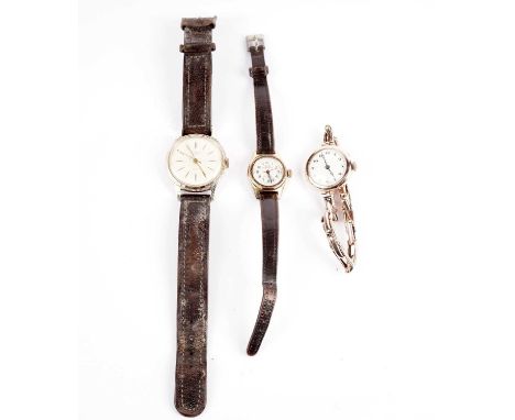 A 9ct rose gold manual wind wristwatch, on 9ct gold elasticated bracelet strap; together with an Oris Waterproof wristwatch; 