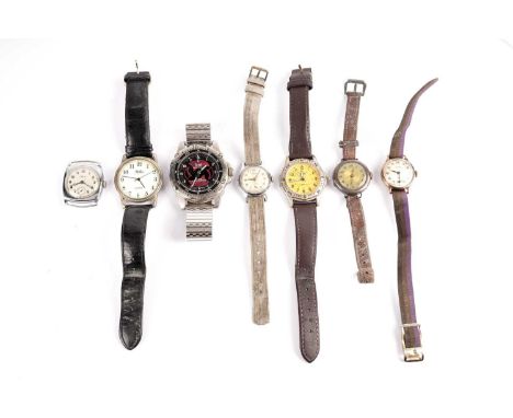A collection of wristwatches, including: a Vertex 9ct gold cased manual wind wristwatch, on later strap; a Certina wristwatch