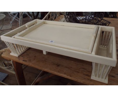 Cream painted vintage style breakfast in bed tray with detachable tray
