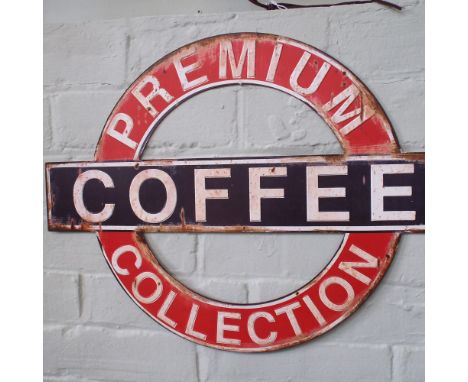 Vintage premium coffee collection metal wall sign 50cm wide 