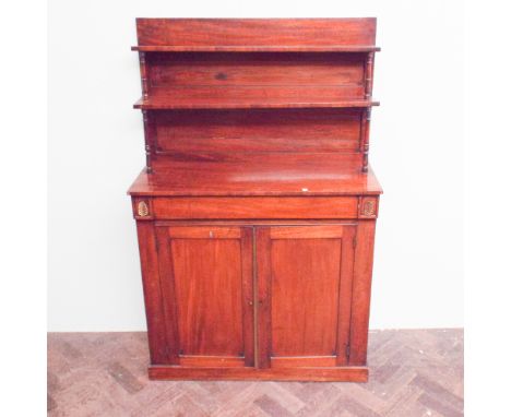 3' Victorian mahogany chiffonier with shelf back 