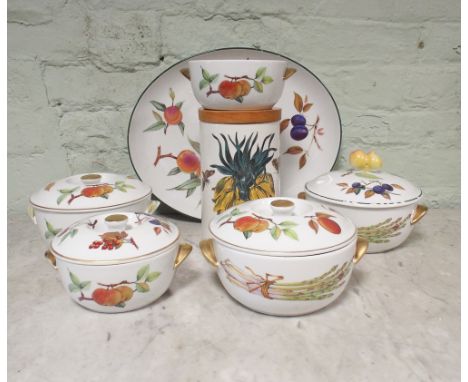 Various Worcester Evesham ware and a Port Merrion store jar 