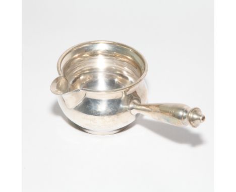 Sterling plain silver brandy pot with turned handle.  Stamped sterling to the base.  2.5oz troy 