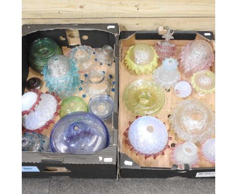 A collection of Murano and coloured glass chandelier parts