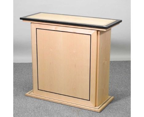 A maple console table/pedestal, of rectangular shape90w x 36d x 80h cm