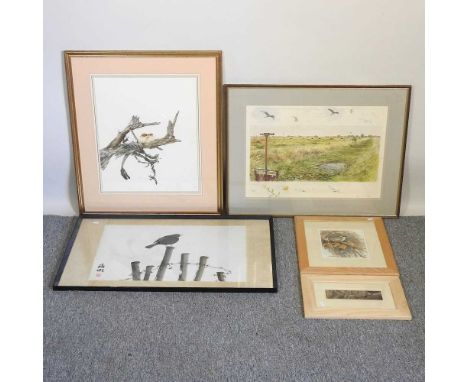 Bruce Pearson, contemporary, Rice Fields, lithograph, signed in pencil, 40 x 57cm, together with Brian Reed, contemporary, tw