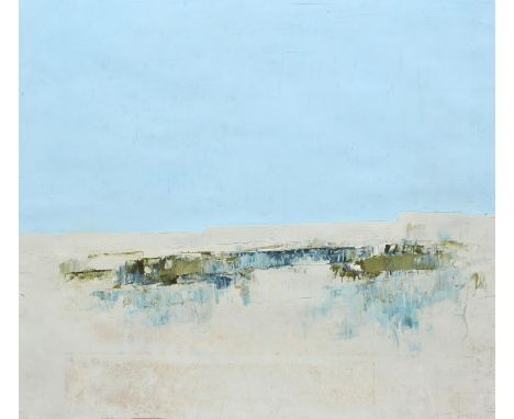 Jon Catleugh (1920-2009) untitled, (Seascape) 1958 acrylic on paper, mounted, and seven other acrylic paintings by Jon Catleu