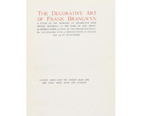 A large collection of art, design and architectural reference books, including; The Decorative Art of Frank Brangwyn by Herbe