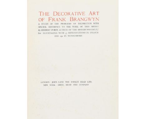 A large collection of art, design and architectural reference books, including; The Decorative Art of Frank Brangwyn by Herbe