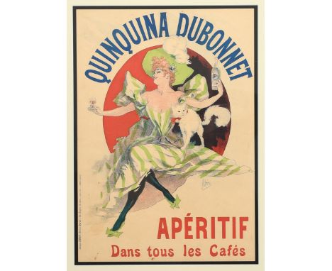 Jules Cheret (1836-1932) Quinquina Dubonnet Aperitif lithographic poster on paper, published by Chaix (Ateliers Cheret), fram