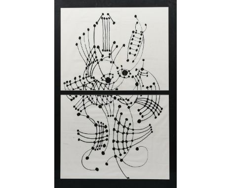 ‡Pablo Picasso, after (1881-1973) Lines and Dots screen print in black on cotton, printed by Bloomcraft, framed unsigned, 41 