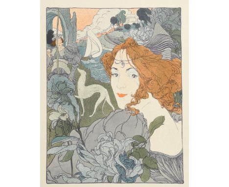 Georges de Feure (1868-1943) Retour (return), 1897 lithograph in colours, printed for L'Estampe Moderne, framed printers blin