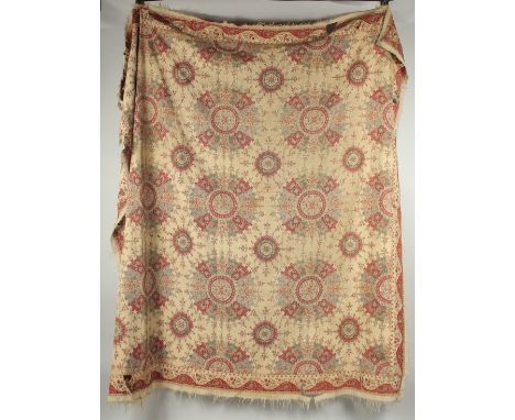 A FINE LATE 18TH - EARLY 19TH CENTURY NORTH INDIAN KASHMIRI MOON SHAWL