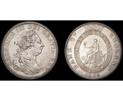 George III (1760-1820), Bank of England, Dollar, 1804, types E/2, no stop after rex, leaf to centre of e in dei, incuse k on 