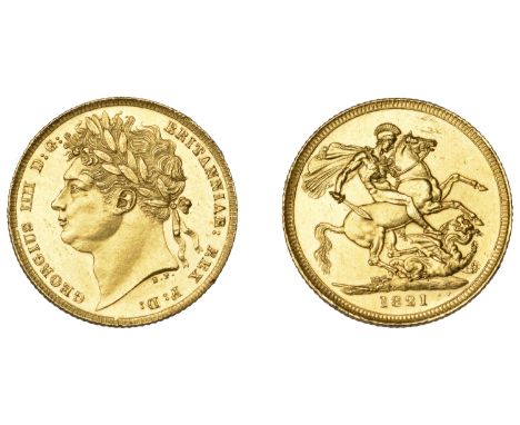 George IV (1820-1830), Sovereign, 1821 (M 5; S 3800). A few light surface and rim marks, otherwise better than extremely fine