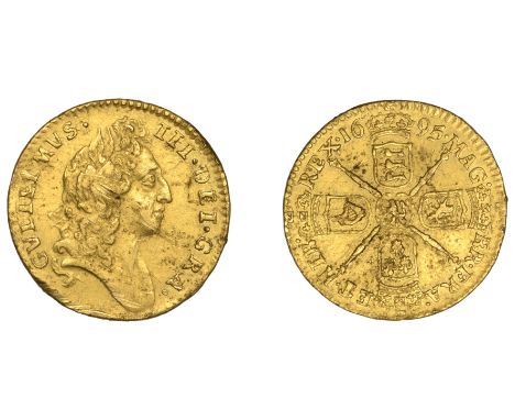 William III (1694-1702), Half-Guinea, 1695, early harp (EGC 429; S 3466). Some surface marks consistent with having been exca