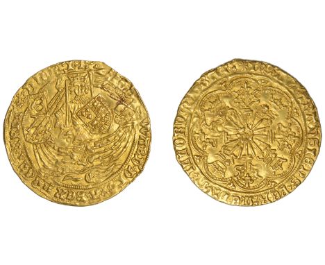 Edward IV (First reign, 1461-1470), Light coinage, Ryal, Coventry, mm. sun on rev. only, c in waves, trefoil and double trefo