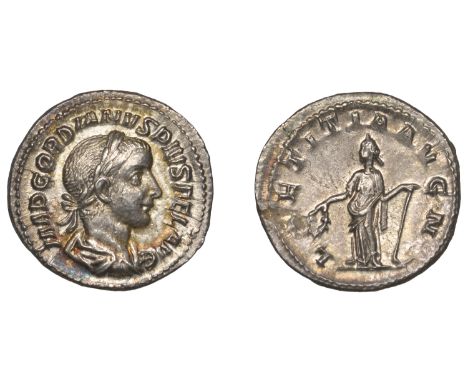 Roman Imperial Coinage, Gordian III, Denarius, 241-3, laureate and draped bust right, rev. Laetitia standing left, 2.95g (RIC