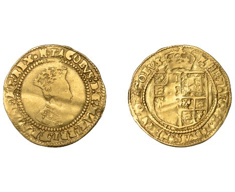 James I (1603-1625), Second coinage, Britain Crown, mm. tower, third bust, 2.38g/12h (SCBI Schneider 50; N 2091; S 2625). Tra