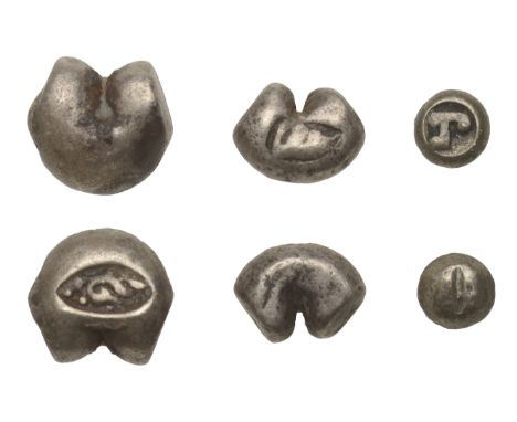Thailand, MARITIME EMPIRES, silver ‘Namo’ coin, 0.45g (K & M pl. A50); AYUTTHAYA, Fuang, c. 1350-1564, with elephant mark, 1.