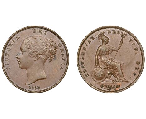 Victoria (1837-1901), Penny, 1853, ornamental trident (BMC 1500; S 3948). Nearly extremely fine £80-£100