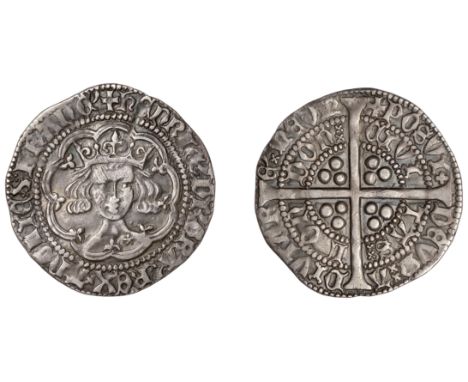 Henry V (1413-1422), Definitive issues, Groat, class C, mm. pierced cross, mullet on king’s left shoulder, 3.74g/6h (Stewartb