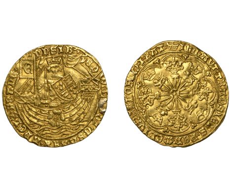 Edward IV (First reign, 1461-1470), Light coinage, Ryal, London, mm. crown on rev. only, fleurs in spandrels, 7.67g/10h (SCBI